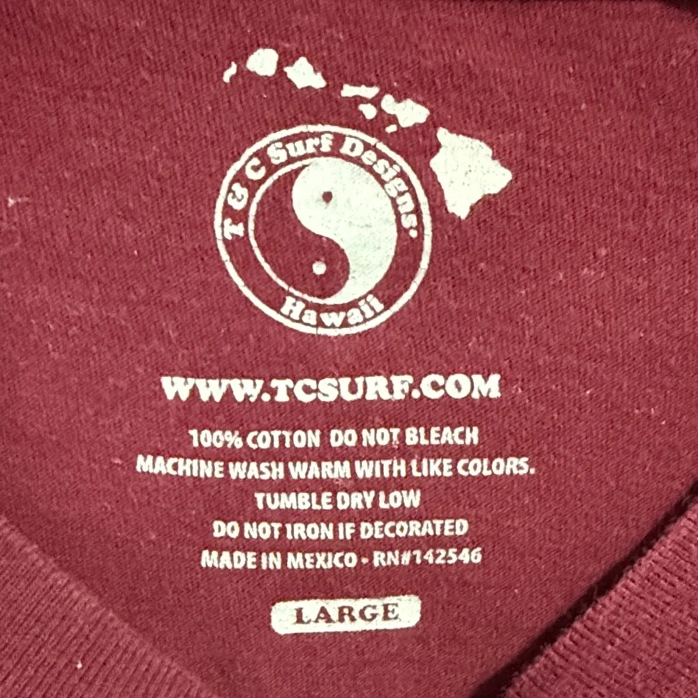 Men's Burgundy Yin Yang Short Sleeve Tee - Picture 3 of 3